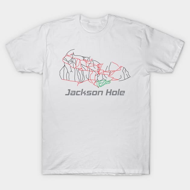 Jackson Hole Wyoming Ski Pist Map T-Shirt by yeoys